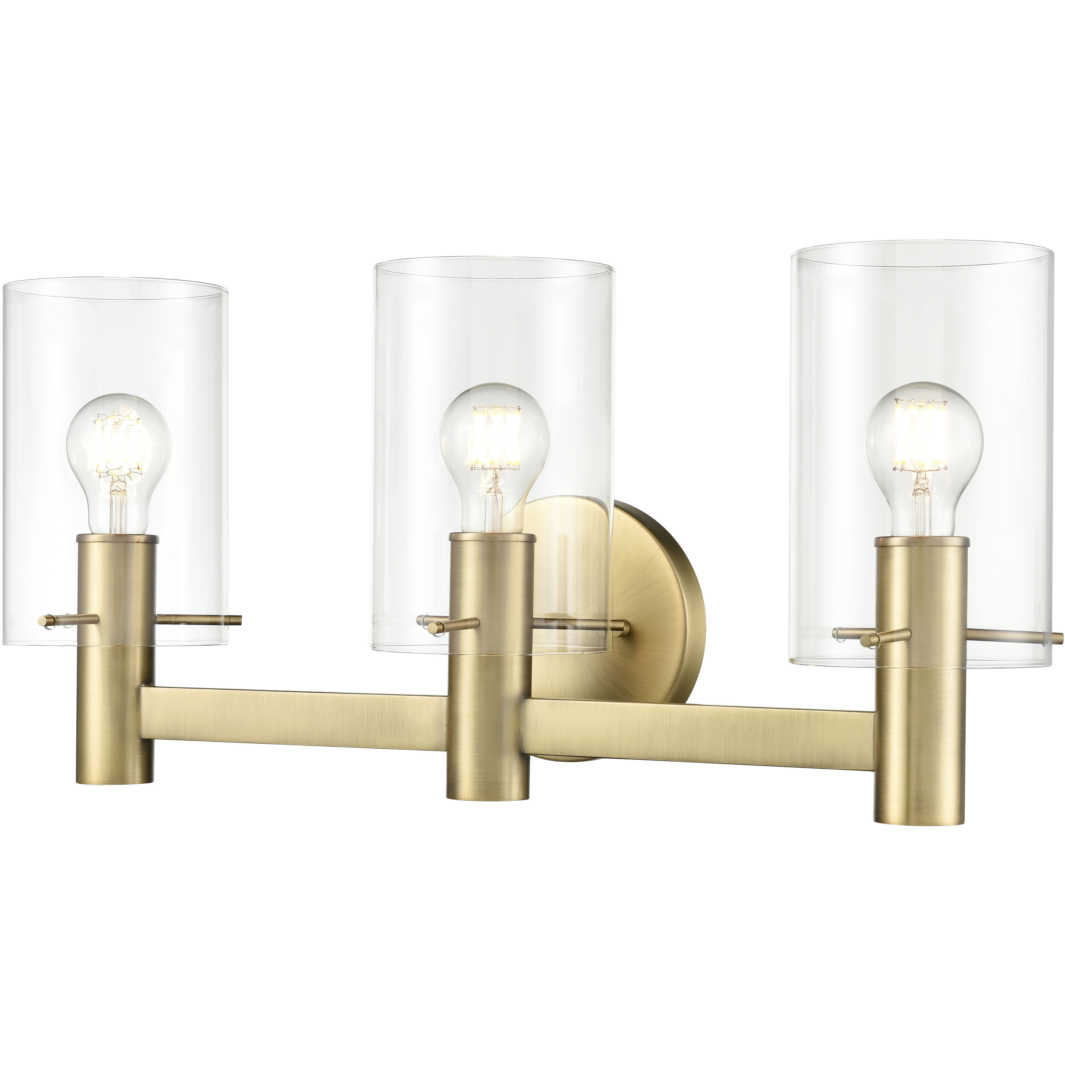 Apolla 3 Light 24 inch Vintage Brass Bathroom Vanity Light Wall Light